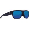 Costa Del Mar Sampan Matte Black Frame - 580P - Gray/Blue Mirror Lens